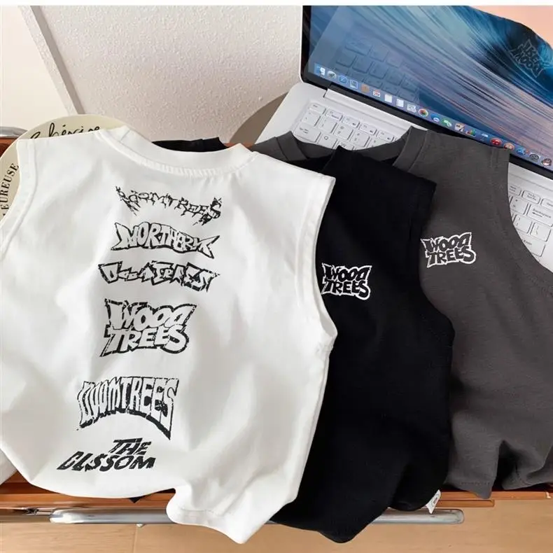 New Boys Letter Sleeveless Vest Summer Outfit — feature 11