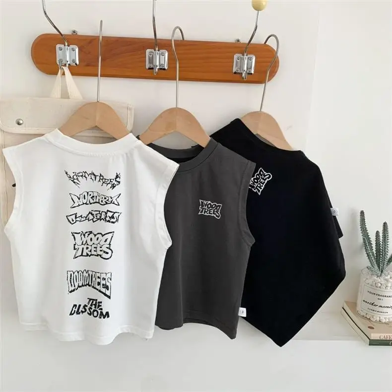 New Boys Letter Sleeveless Vest Summer Outfit — feature 6