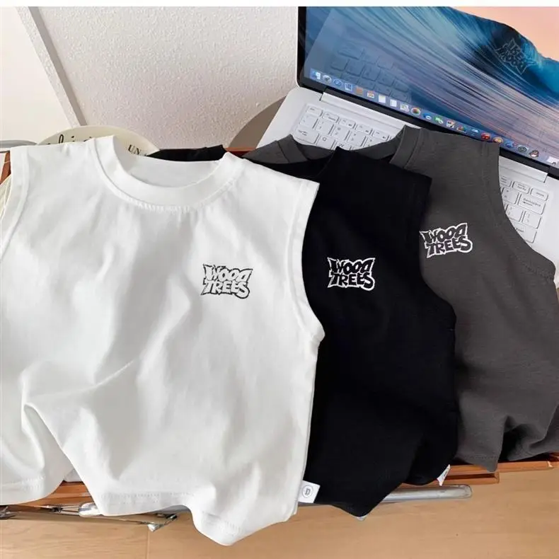 New Boys Letter Sleeveless Vest Summer Outfit — feature 7