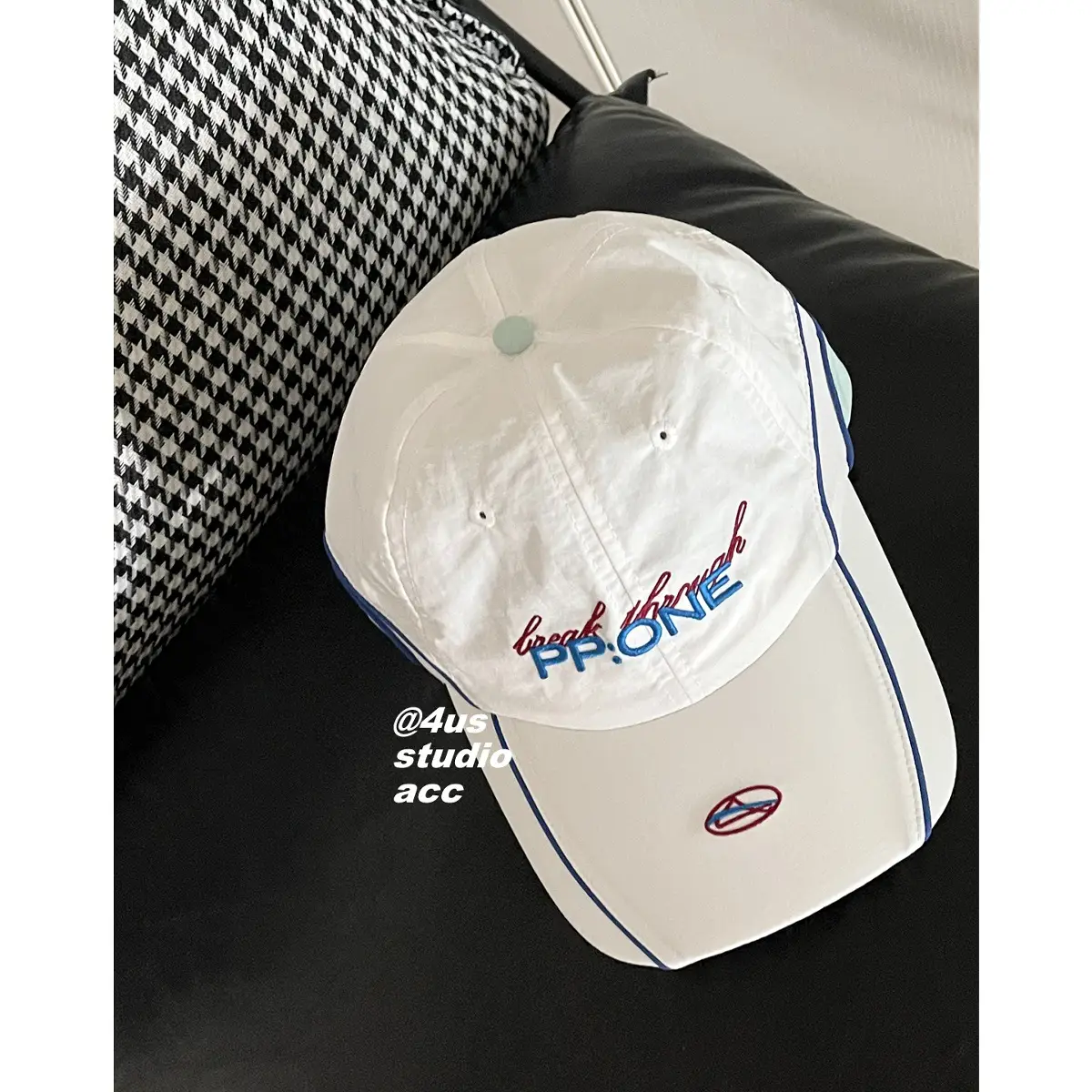 Women Baseball Cap Maroon White Contrast Embroidered
