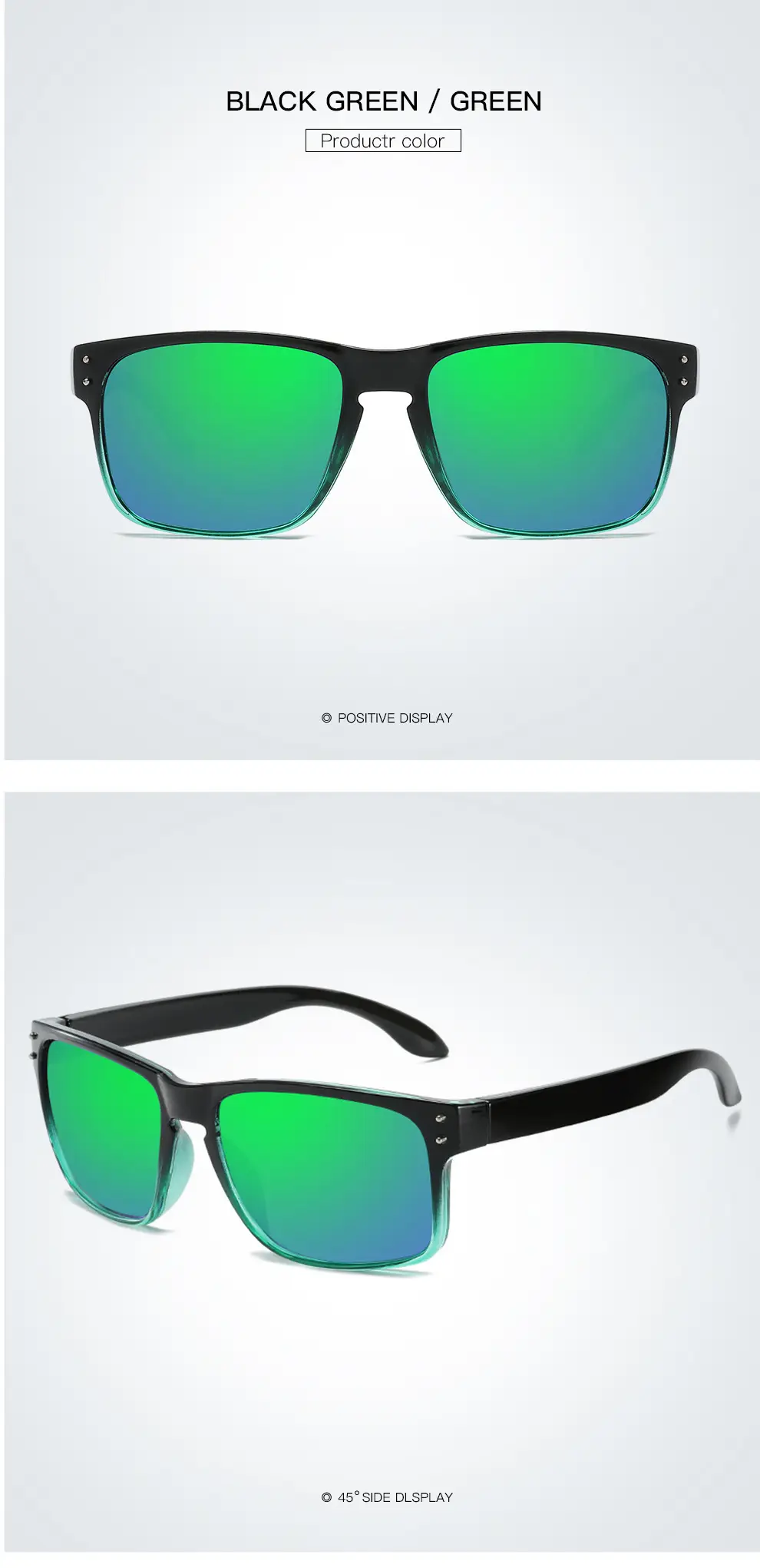 Polarized Sunglasses Brown Frame Green Lens Unisex Outdoor Sports β feature 16