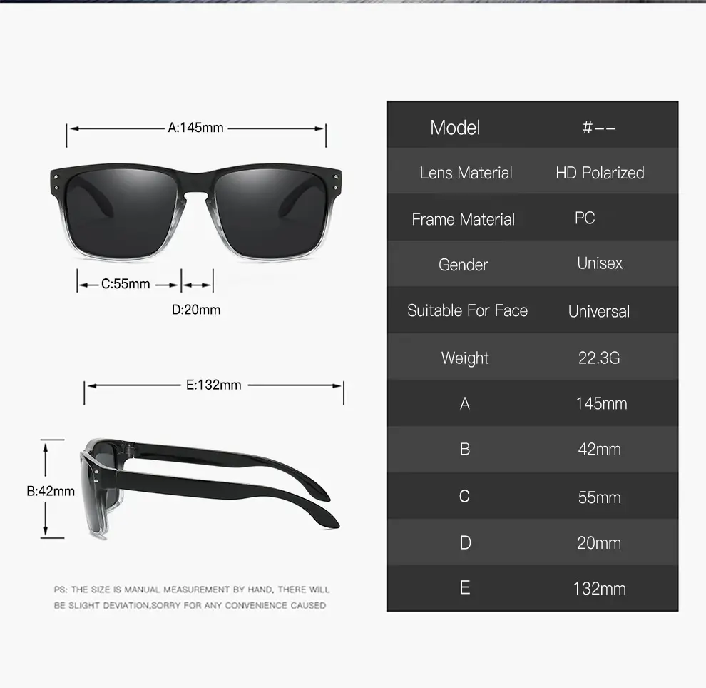 Polarized Sunglasses Brown Frame Green Lens Unisex Outdoor Sports β feature 9