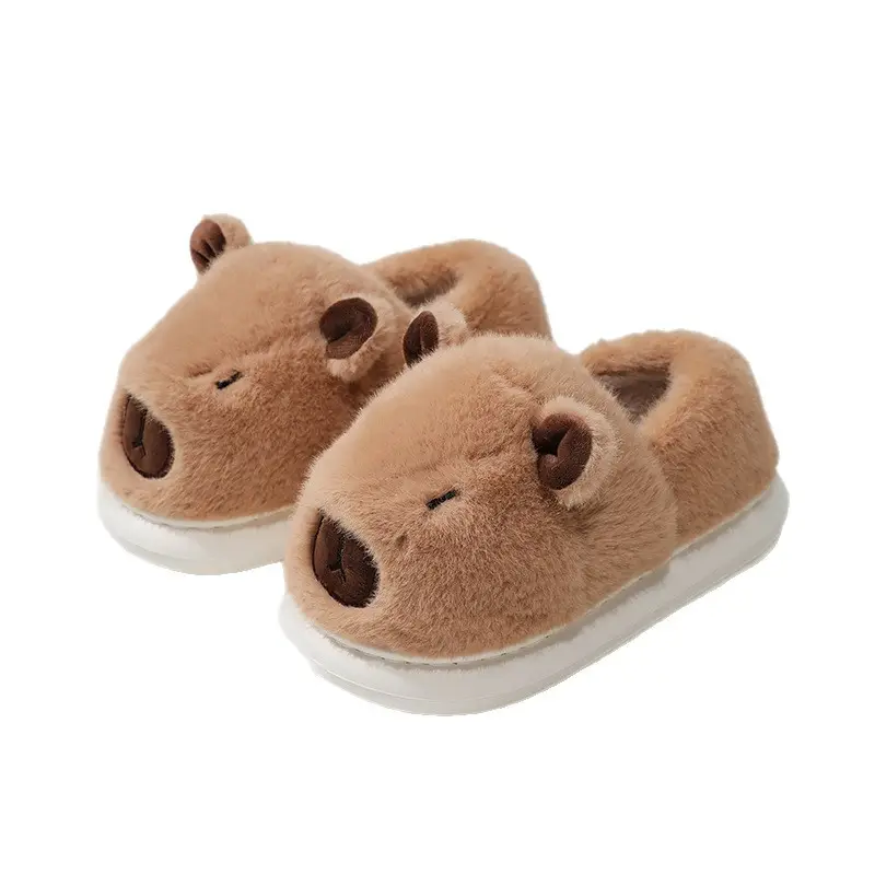 Kapibala Cotton Shoes Women's Winter Indoor Wear-Resistant Fleece-Lined Warm and Good-Looking Cute Cotton Slippers with Poop Feeling Winter - Image 6