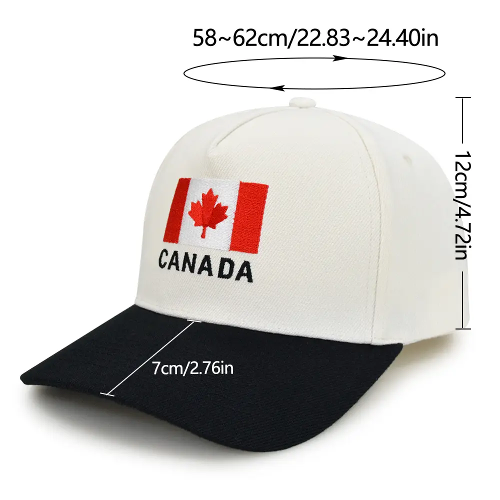 Canada Flag Cap Red White Unisex Baseball Hat - Image 4