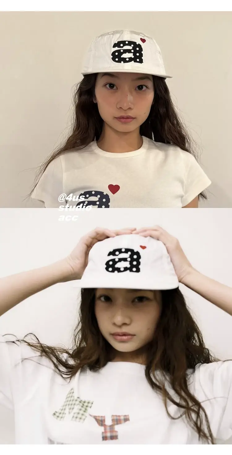 Korean Ig Heart Embroidered Baseball Caps for Women — feature 6