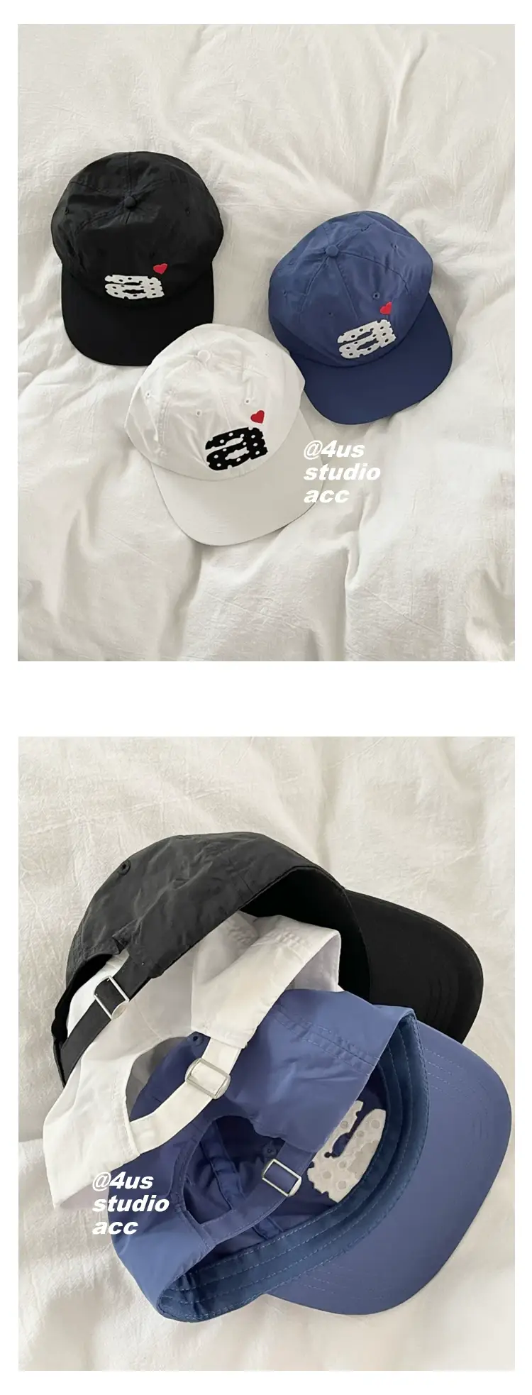 Korean Ig Heart Embroidered Baseball Caps for Women — feature 7