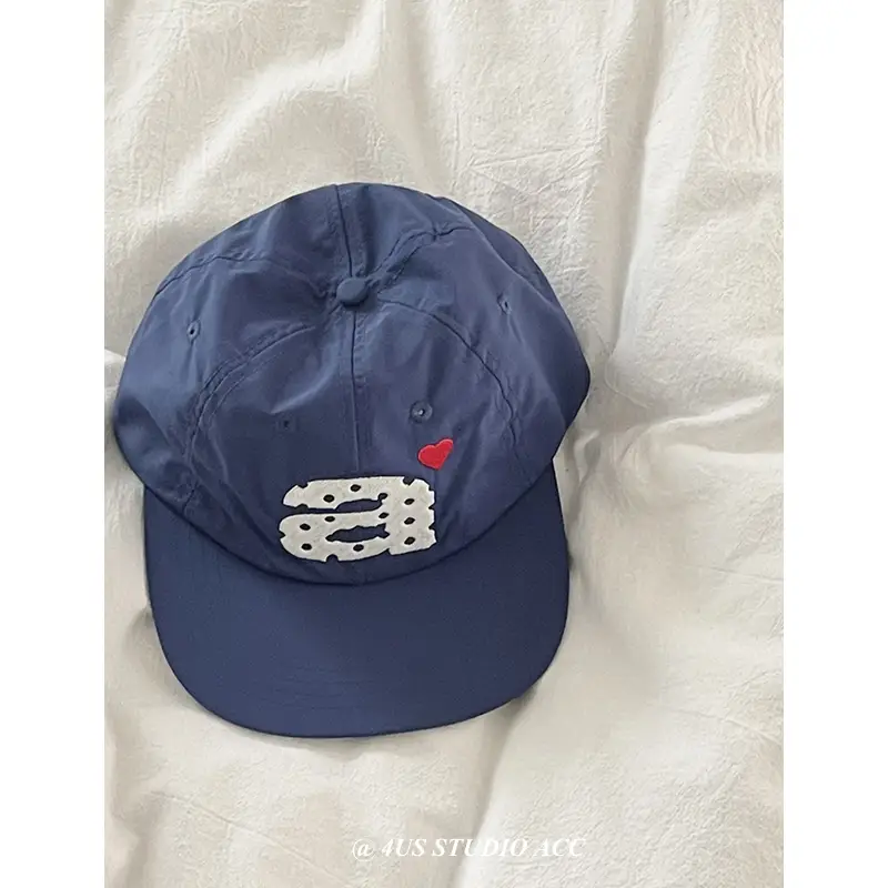 Korean Ig Heart Embroidered Baseball Caps for Women - Image 2