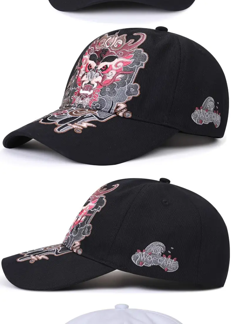 2025 Retro Dragon Embroidered Black Baseball Cap — feature 9