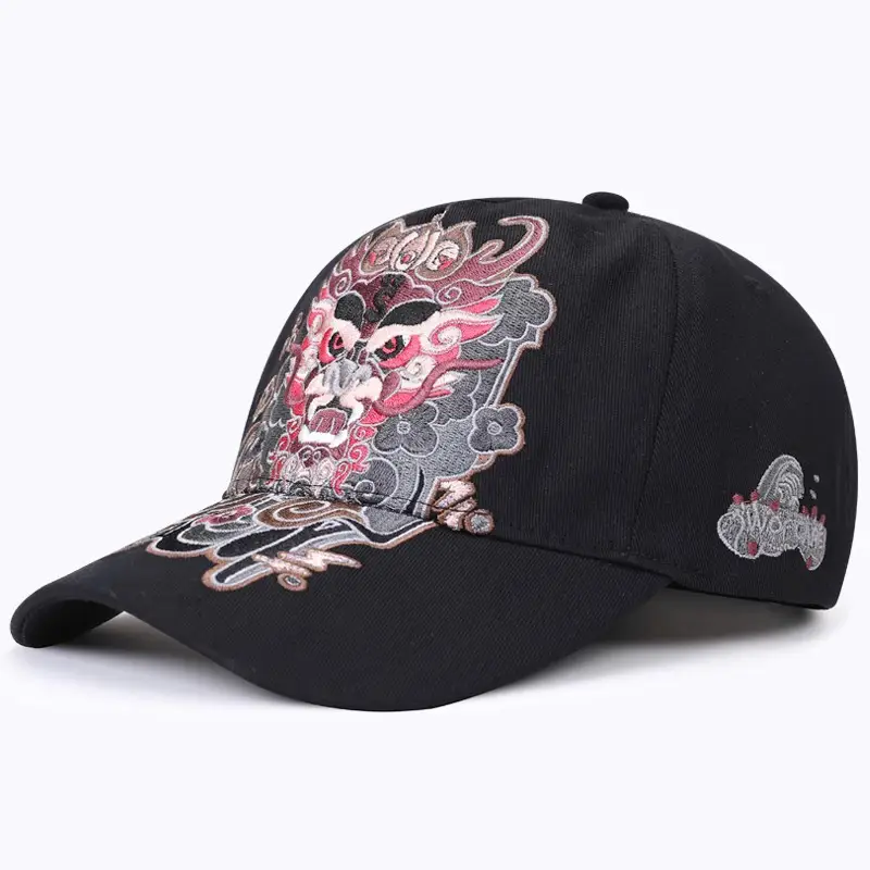 2025 Retro Dragon Embroidered Black Baseball Cap - Image 2