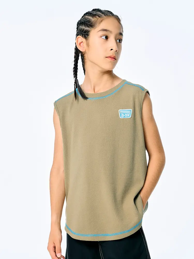Girls Sleeveless T-Shirt Purple Cotton Summer Wear - Image 5