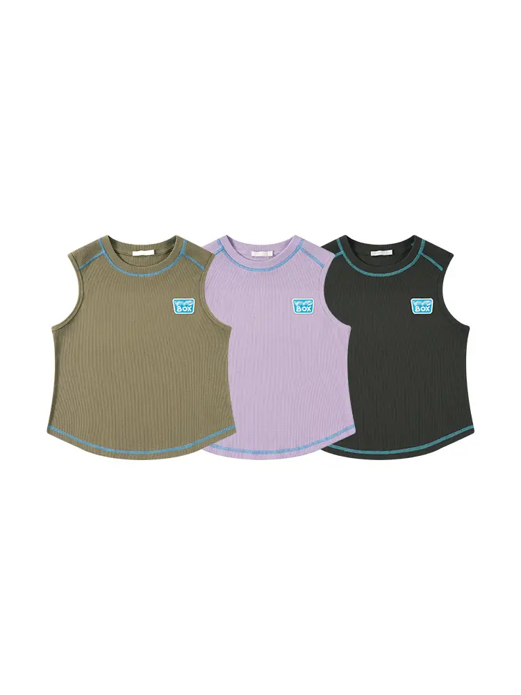 Girls Sleeveless T-Shirt Purple Cotton Summer Wear - Image 8