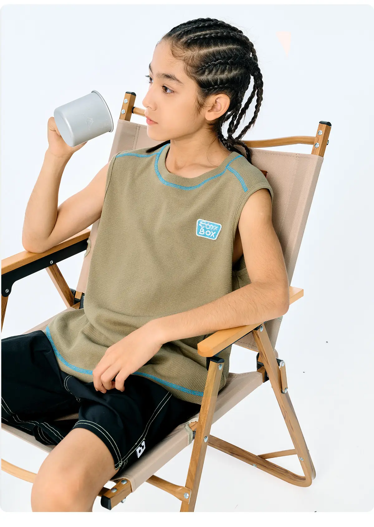 Girls Sleeveless T-Shirt Purple Cotton Summer Wear — feature 15