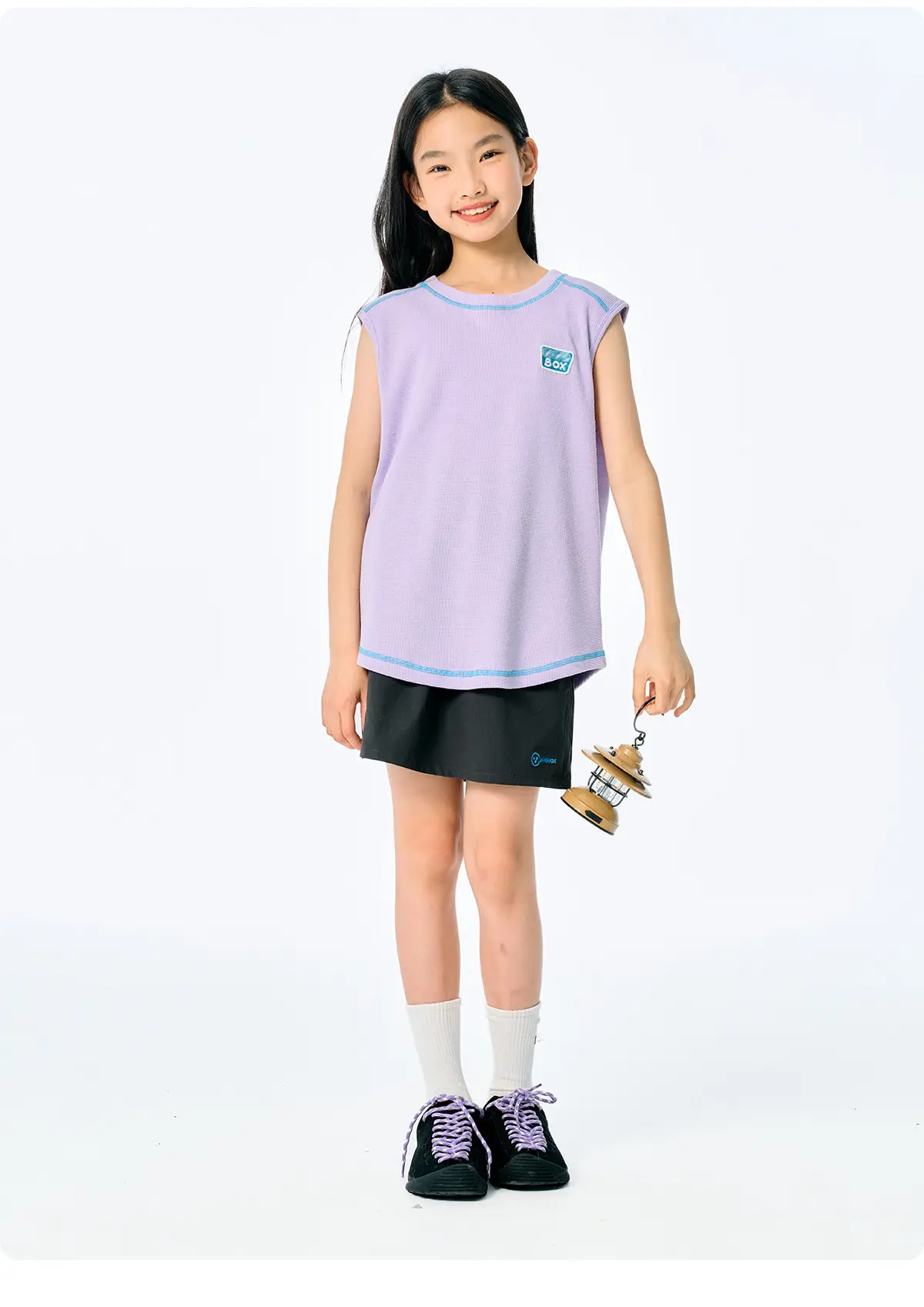 Girls Sleeveless T-Shirt Purple Cotton Summer Wear — feature 20