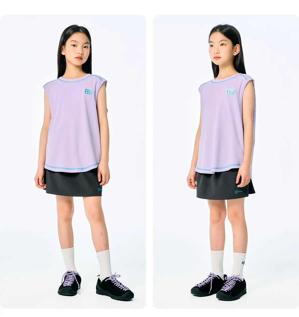 Girls Sleeveless T-Shirt Purple Cotton Summer Wear — feature 21