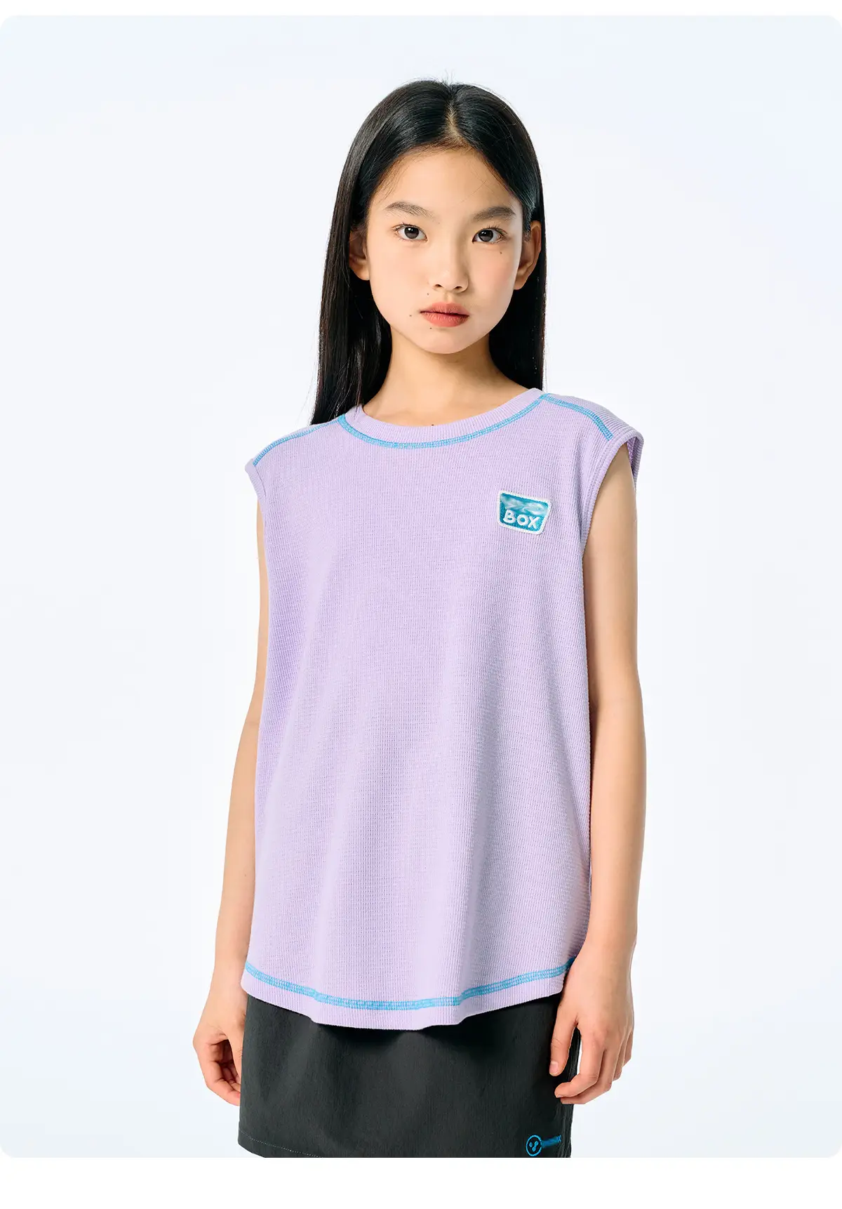 Girls Sleeveless T-Shirt Purple Cotton Summer Wear — feature 23