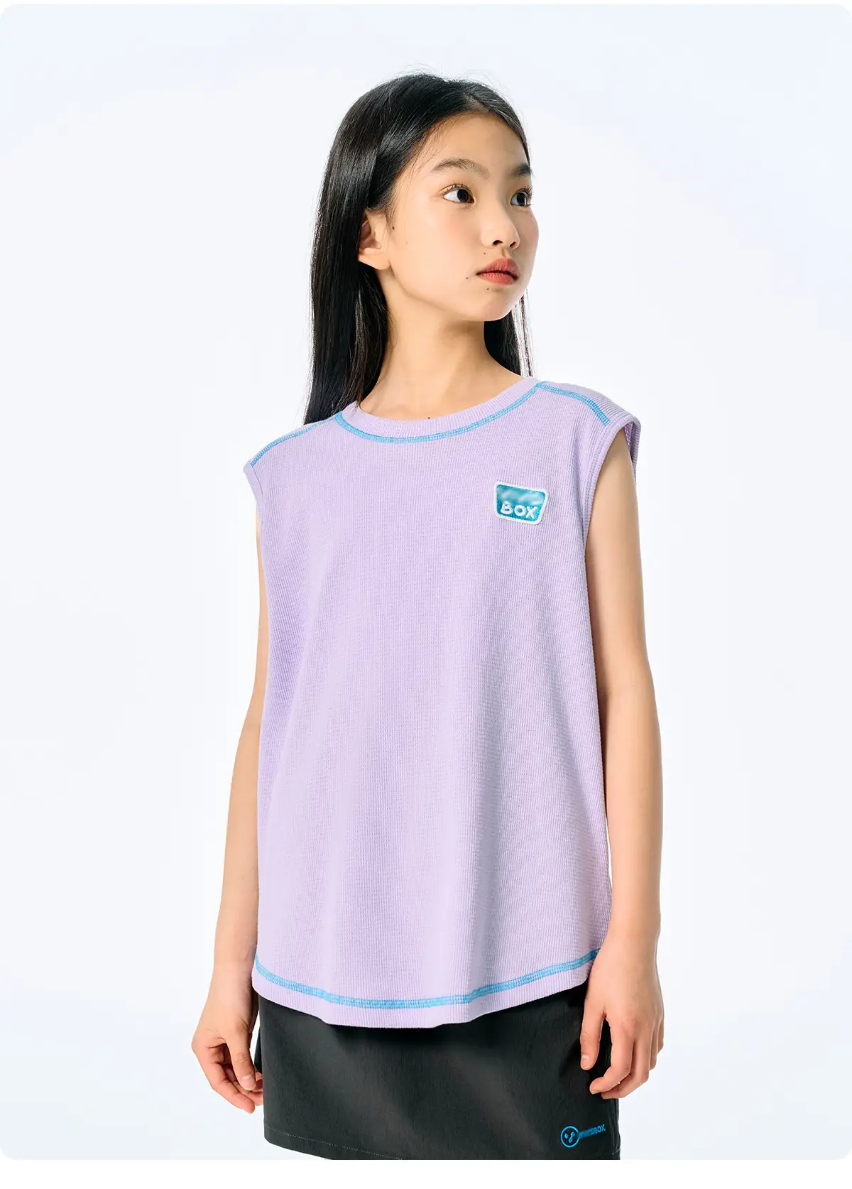 Girls Sleeveless T-Shirt Purple Cotton Summer Wear — feature 24