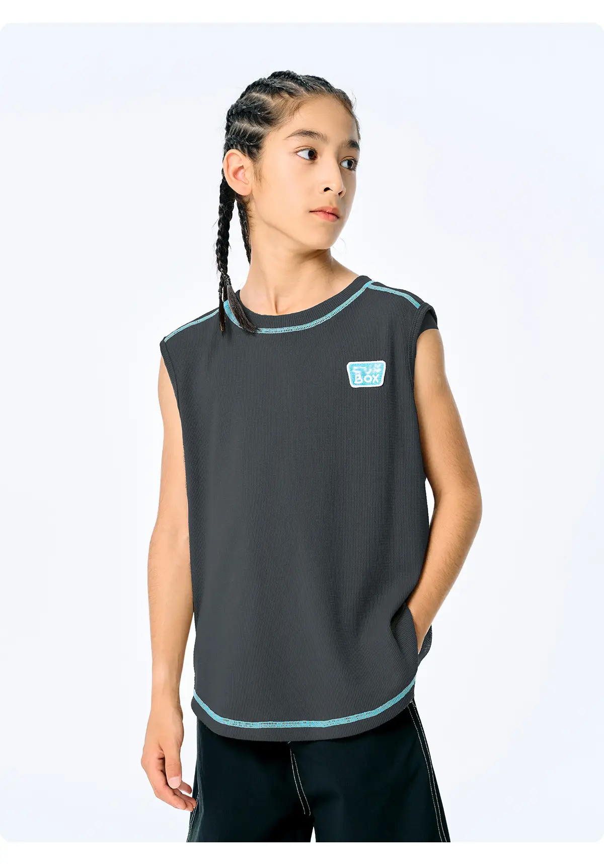 Girls Sleeveless T-Shirt Purple Cotton Summer Wear — feature 31