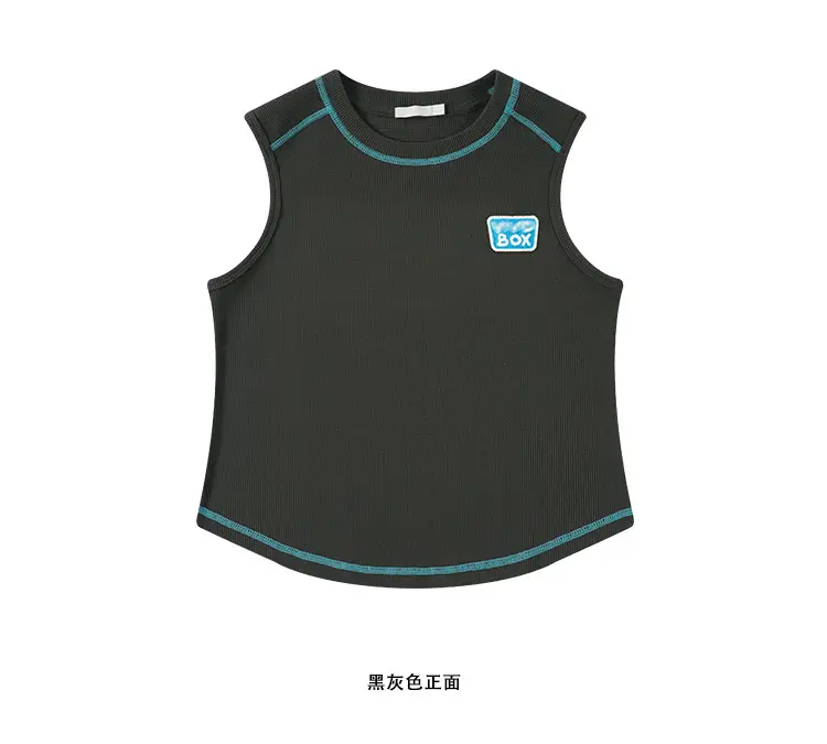 Girls Sleeveless T-Shirt Purple Cotton Summer Wear — feature 34