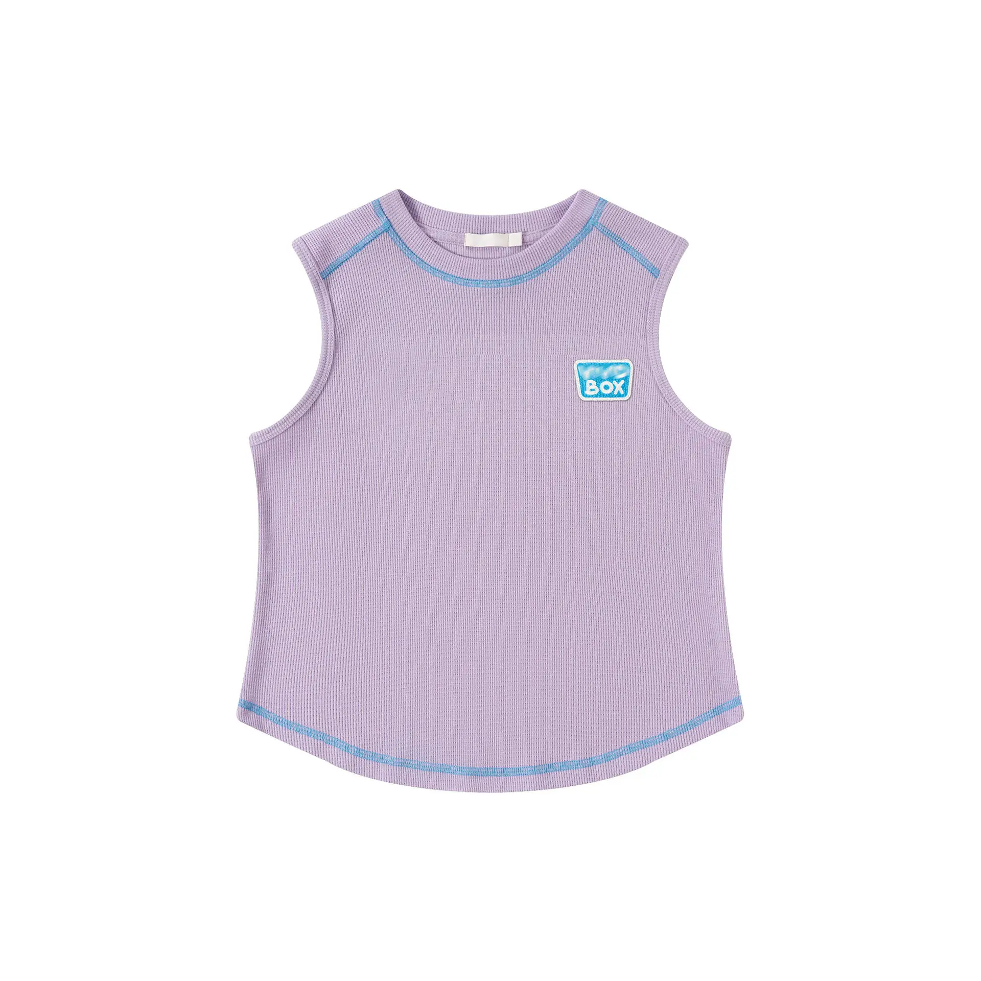 Girls Sleeveless T-Shirt Purple Cotton Summer Wear - Image 2