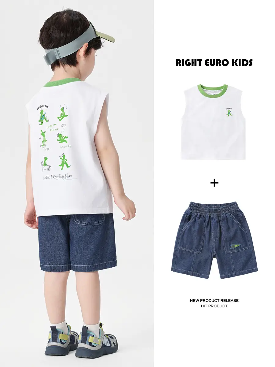 Right European Boys Summer Vest Shorts Kids 2025 - Image 2