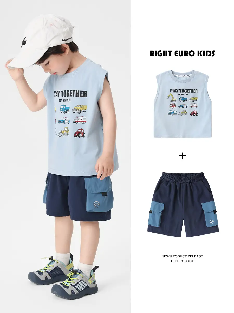 Right European Boys Summer Vest Shorts Set 2025 - Image 4