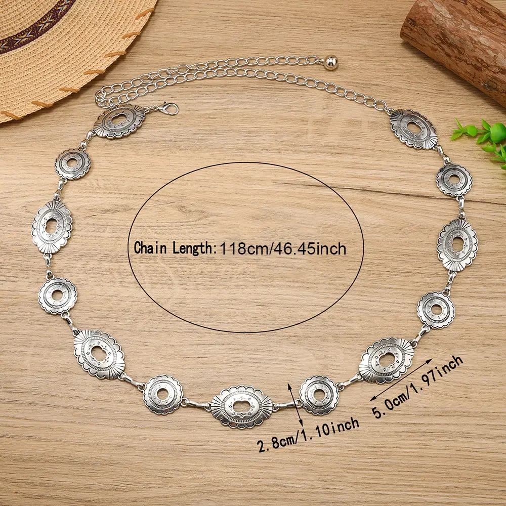 Silver Bohemian Belt Chain Women's High-End Waist Accessory - Image 3