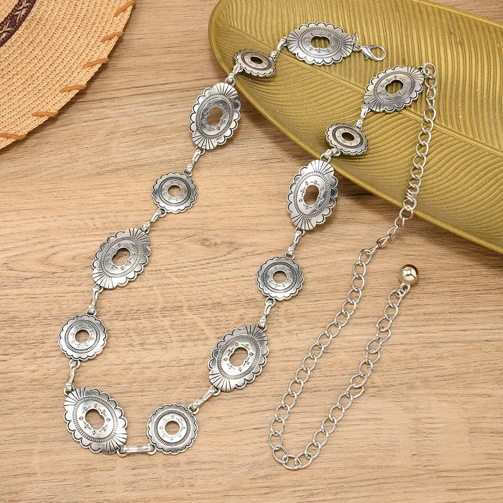 Silver Bohemian Belt Chain Women's High-End Waist Accessory - Image 4