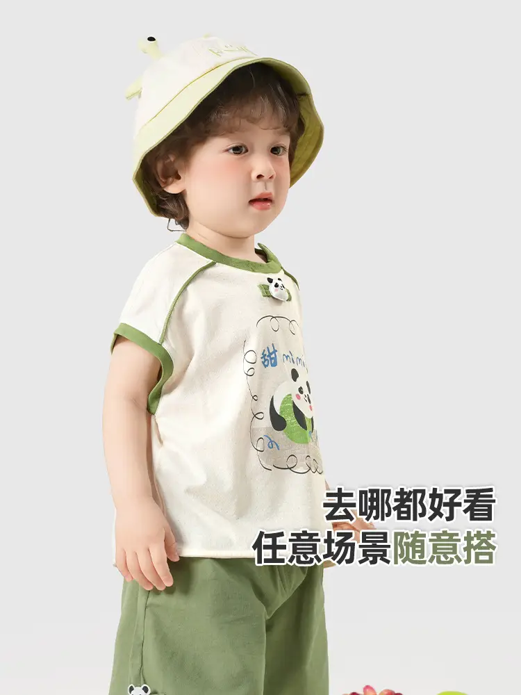 Kaka Panda Kids T-Shirt Short Sleeve Summer Casual - Image 6