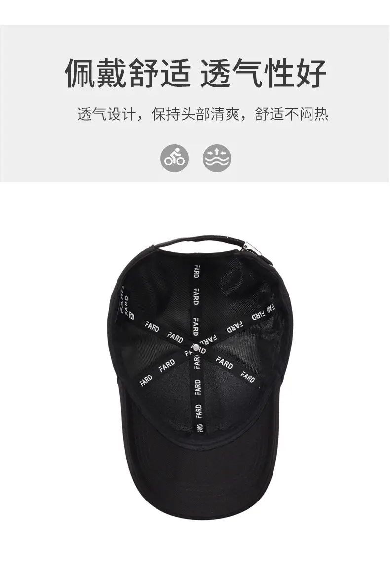 Men's Grey FARD Baseball Cap Casual Travel Sun Hat — feature 5