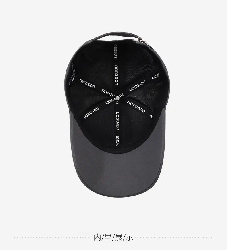 Men's Grey Baseball Cap with Sunshade & Travel Use — feature 14