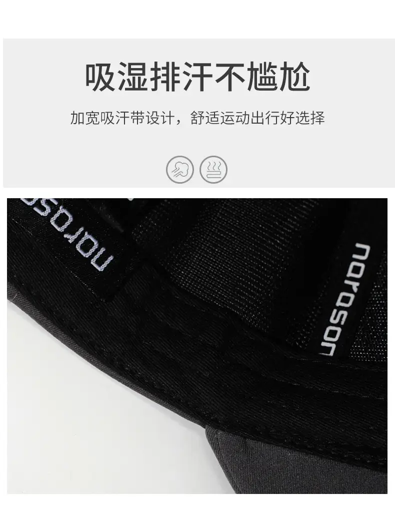 Men's Grey Baseball Cap with Sunshade & Travel Use — feature 3