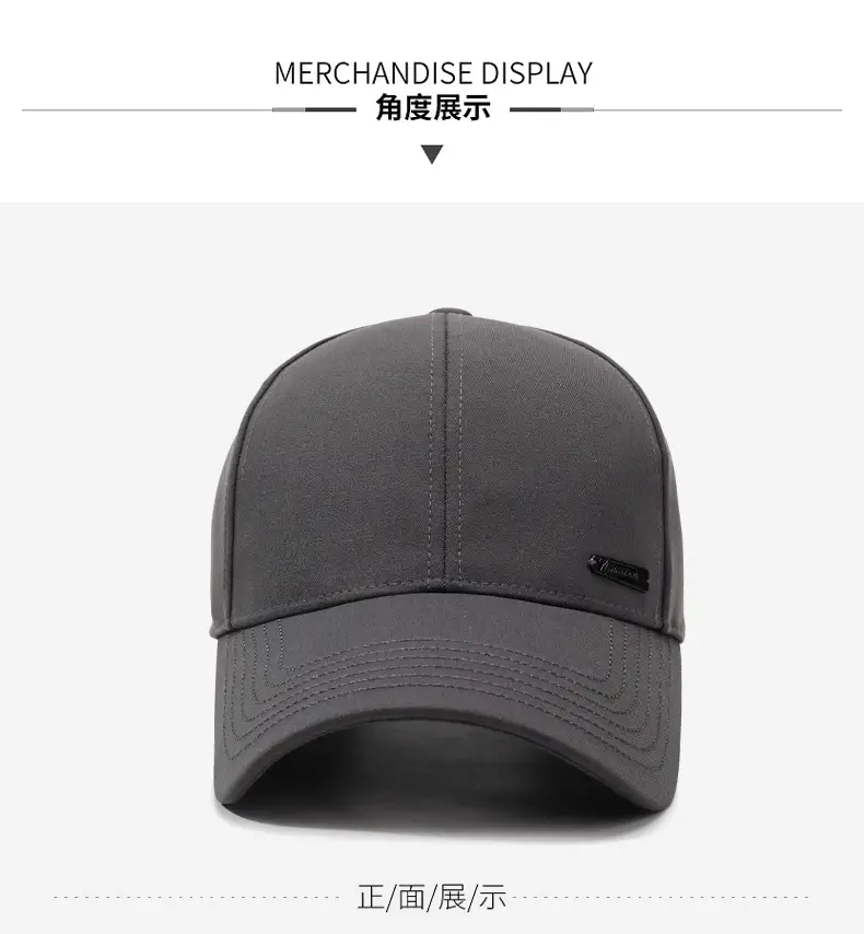 Men's Grey Baseball Cap with Sunshade & Travel Use — feature 9