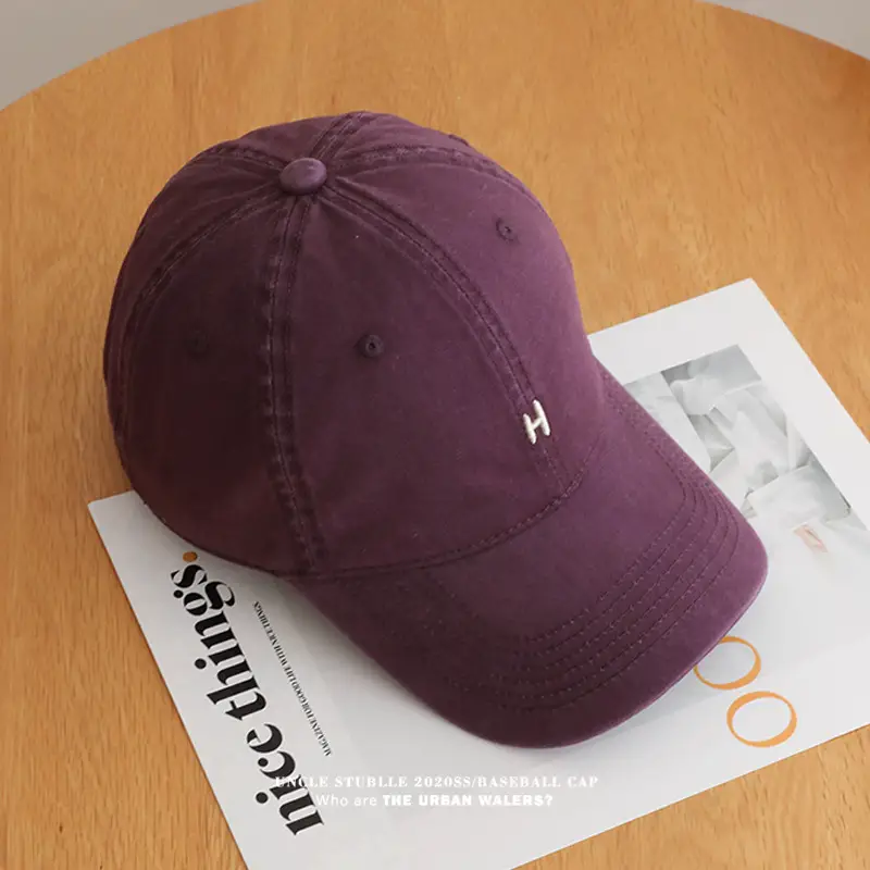 Stubble H Embroidered Baseball Cap Beige All Season — feature 15