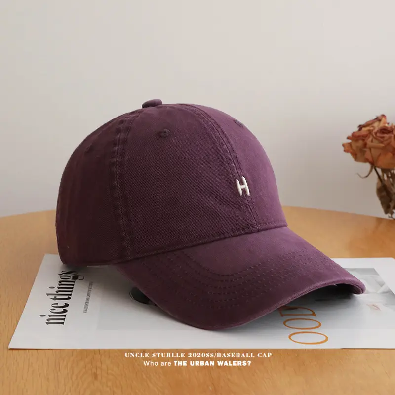 Stubble H Embroidered Baseball Cap Beige All Season — feature 16