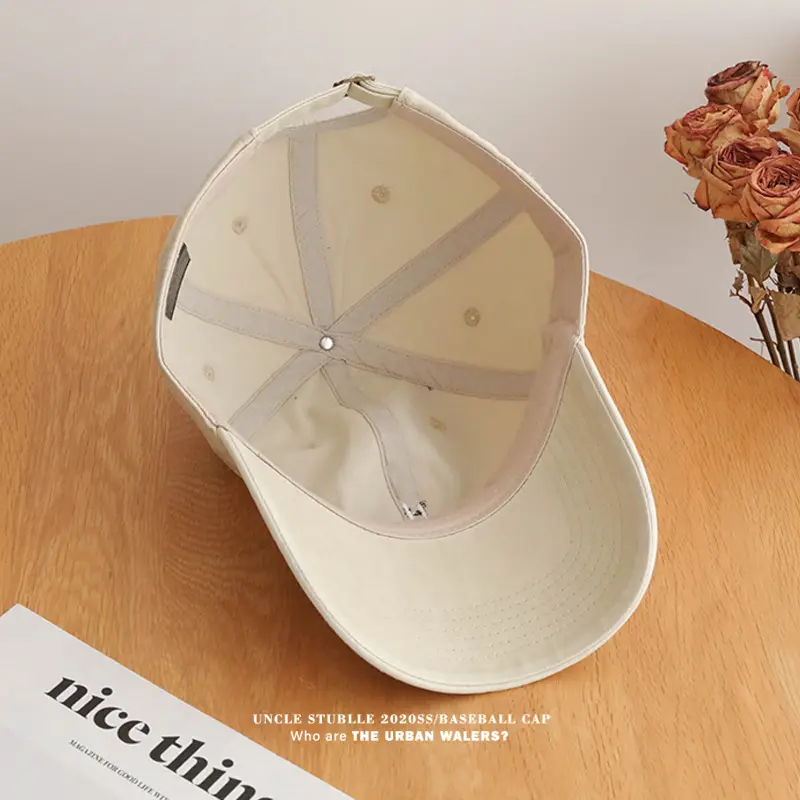 Stubble H Embroidered Baseball Cap Beige All Season — feature 5