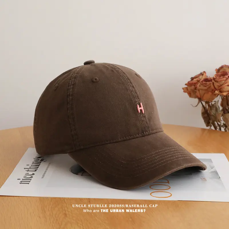Stubble H Embroidered Baseball Cap Beige All Season — feature 9