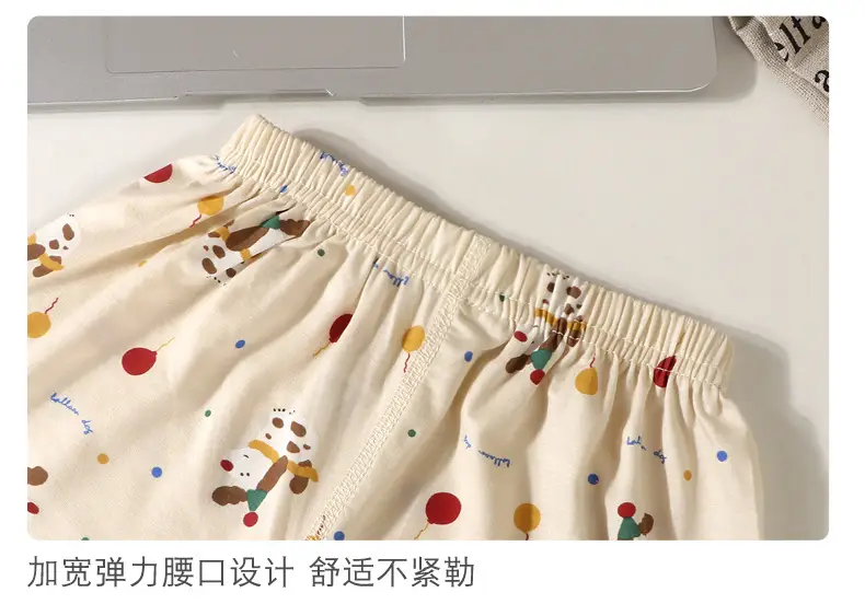 Summer Kidsren's Home Clothes for Boys and Girls Thin Cartoon Pajamas Baby Vest Shorts Sleeveless Suit Air-Conditioned Clothes — feature 19