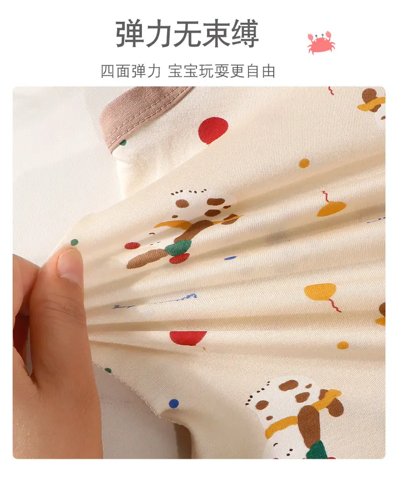 Summer Kidsren's Home Clothes for Boys and Girls Thin Cartoon Pajamas Baby Vest Shorts Sleeveless Suit Air-Conditioned Clothes — feature 9