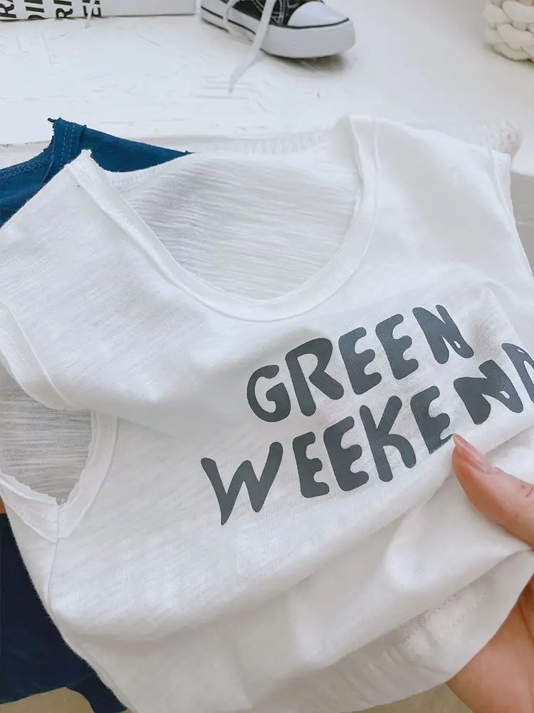 Green Weekend Sleeveless Vest for Boys Pure Cotton — feature 9