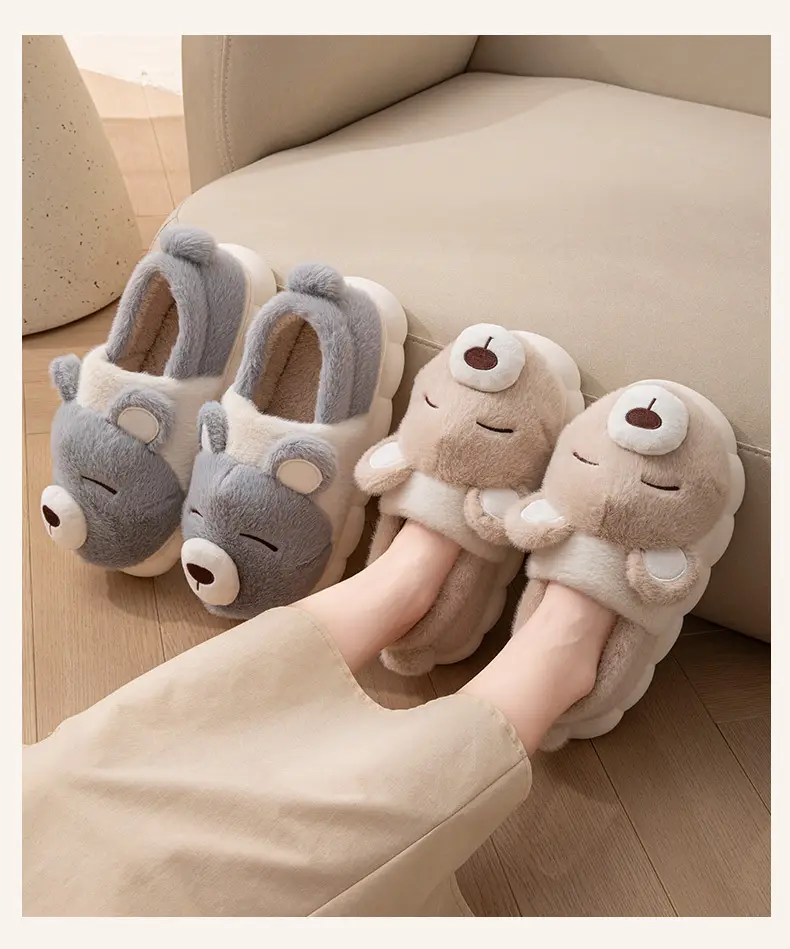 Cotton Slippers Men's Winter Bag Heel 2025 New Cute Indoor Home Non-Slip Warm Plush Couple Cotton Shoes Women — feature 11