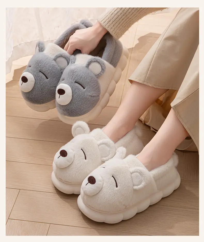 Cotton Slippers Men's Winter Bag Heel 2025 New Cute Indoor Home Non-Slip Warm Plush Couple Cotton Shoes Women — feature 12