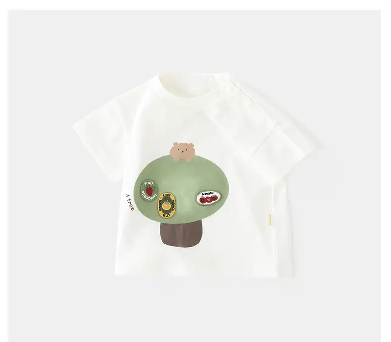 Duuduu Baby T-Shirt White Short Sleeve Korean Style — feature 17