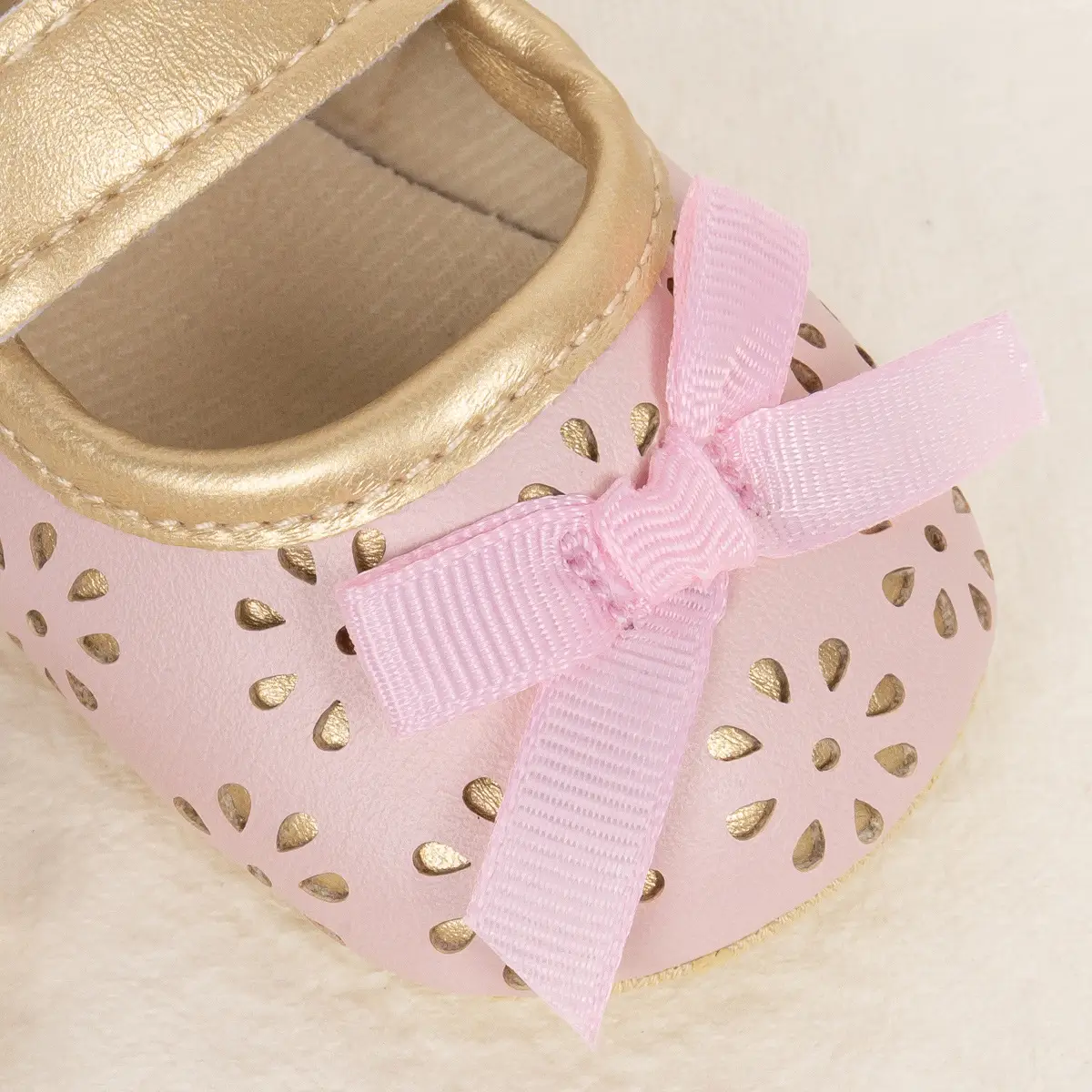 White Cut Out Baby Slippers for Girls