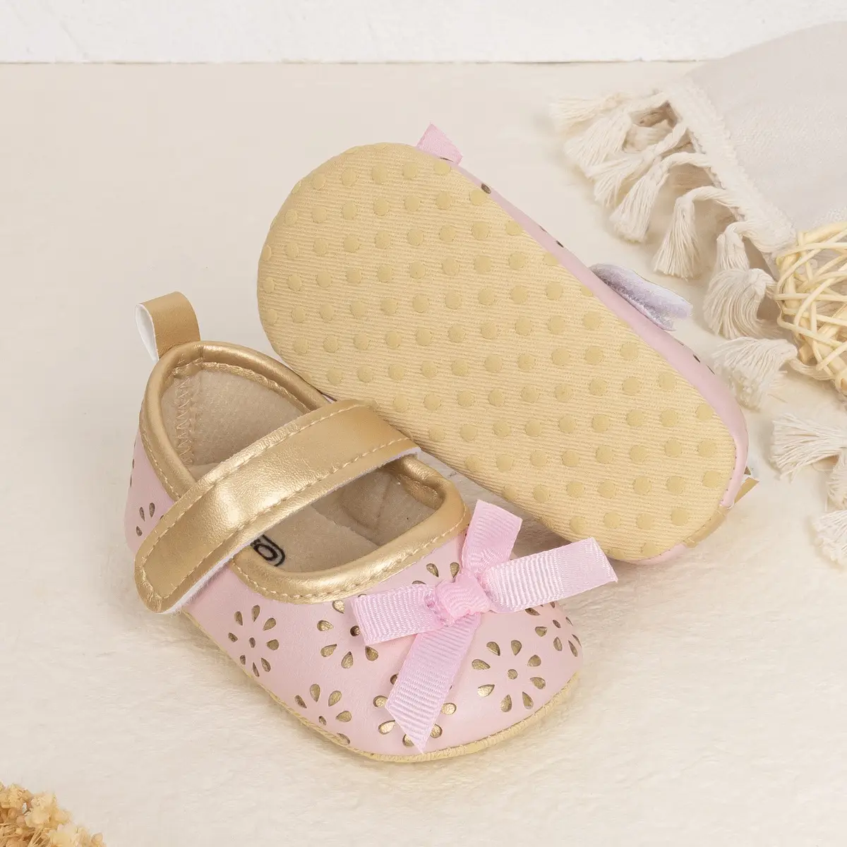 White Cut Out Baby Slippers for Girls — feature 12