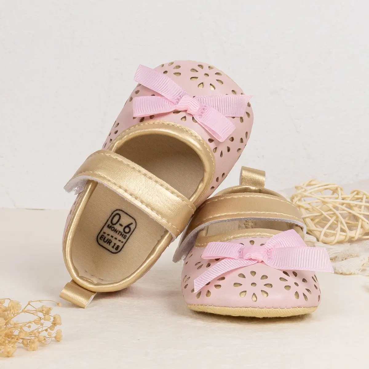 White Cut Out Baby Slippers for Girls — feature 14