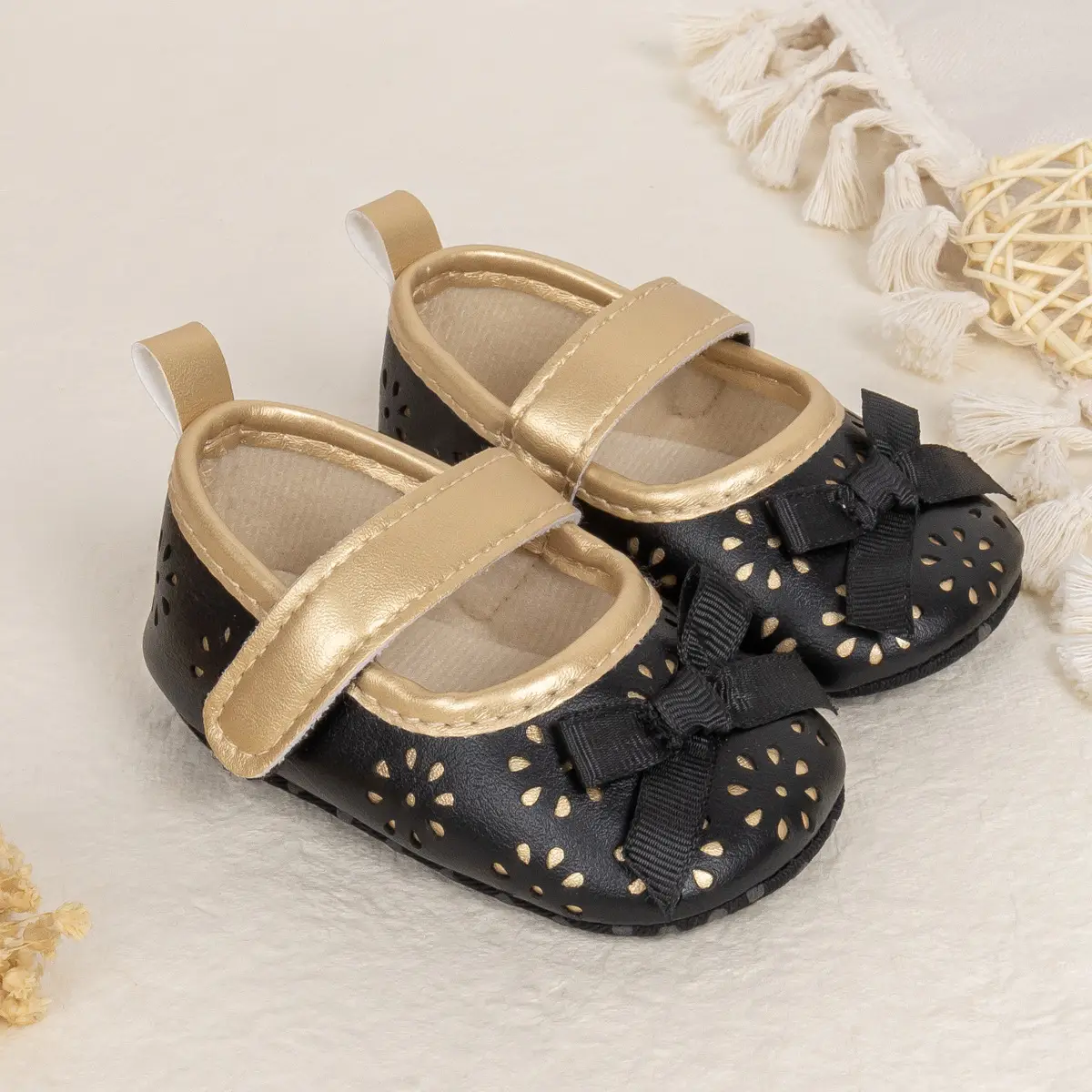 White Cut Out Baby Slippers for Girls — feature 19