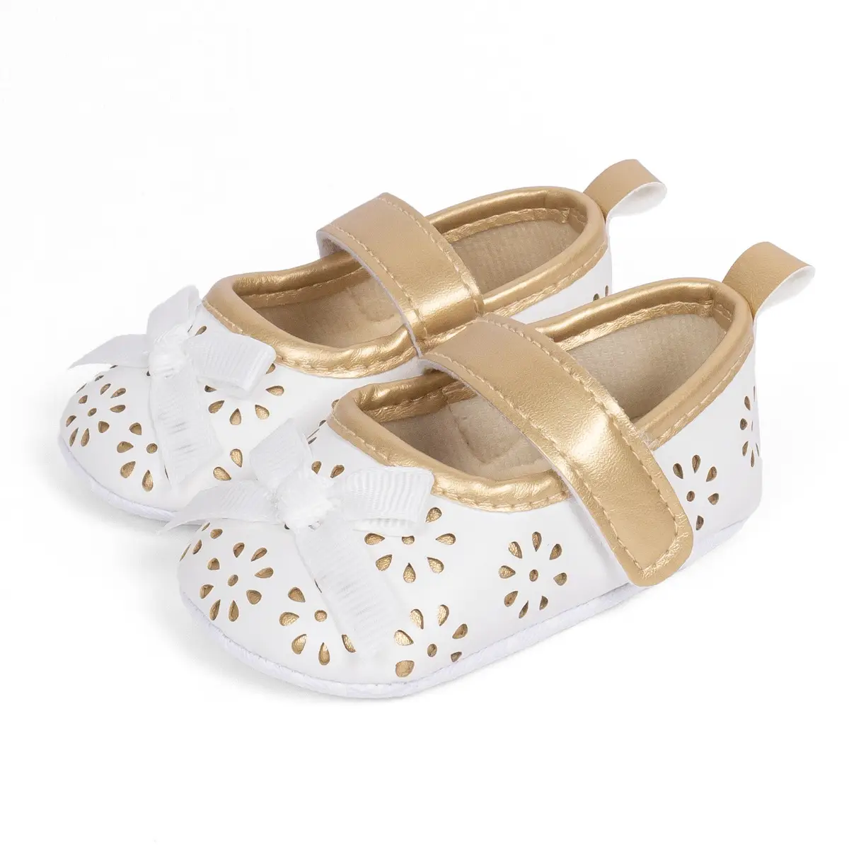 White Cut Out Baby Slippers for Girls — feature 21
