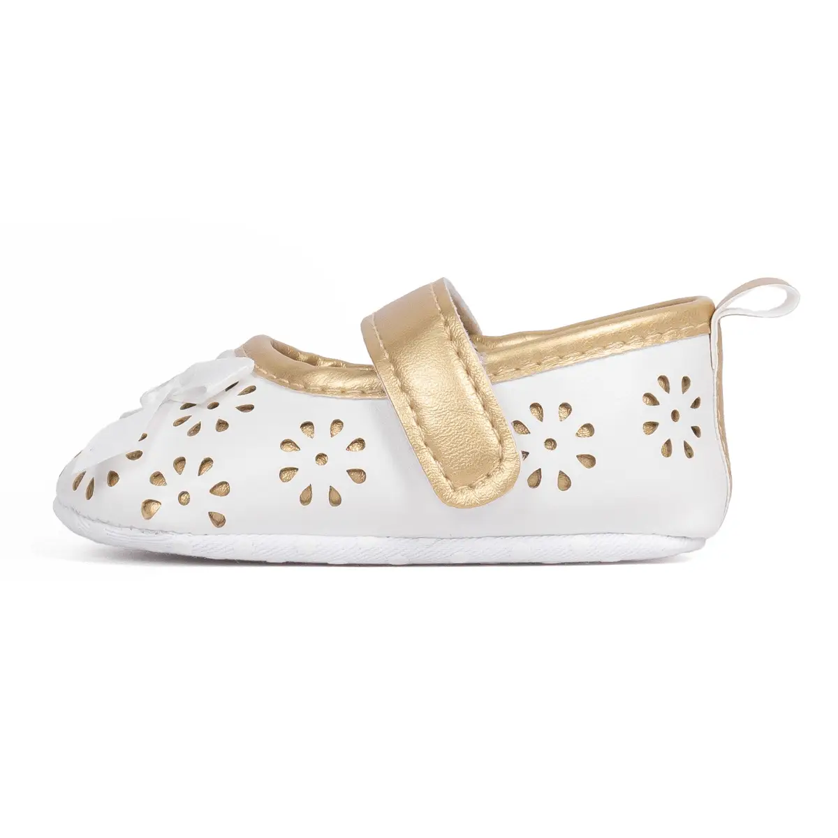 White Cut Out Baby Slippers for Girls — feature 22