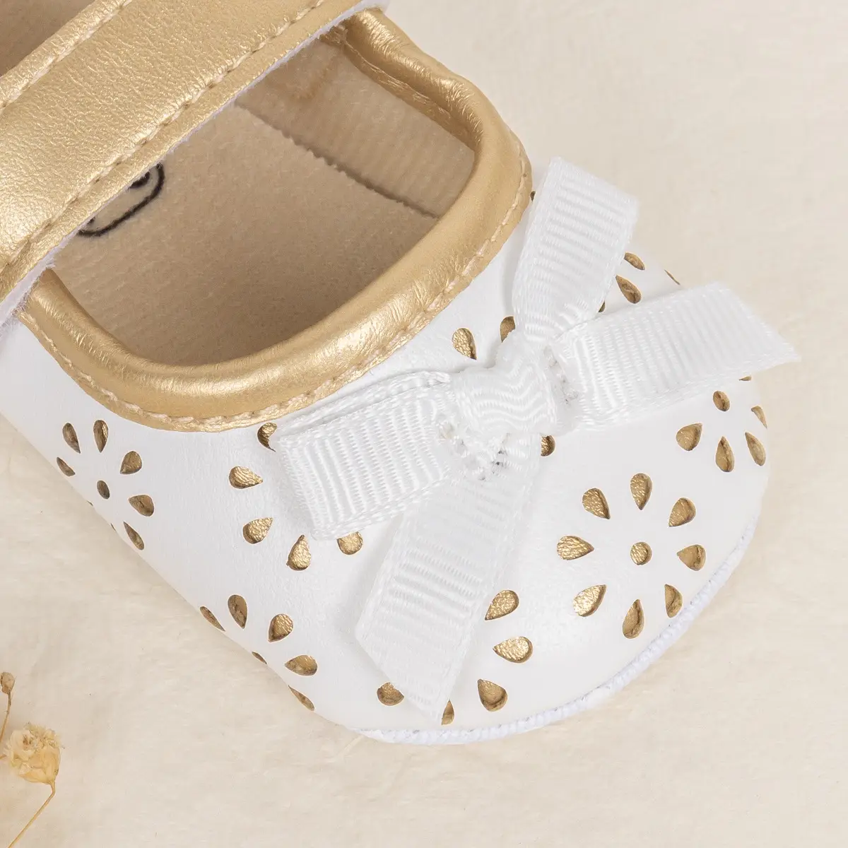 White Cut Out Baby Slippers for Girls — feature 8