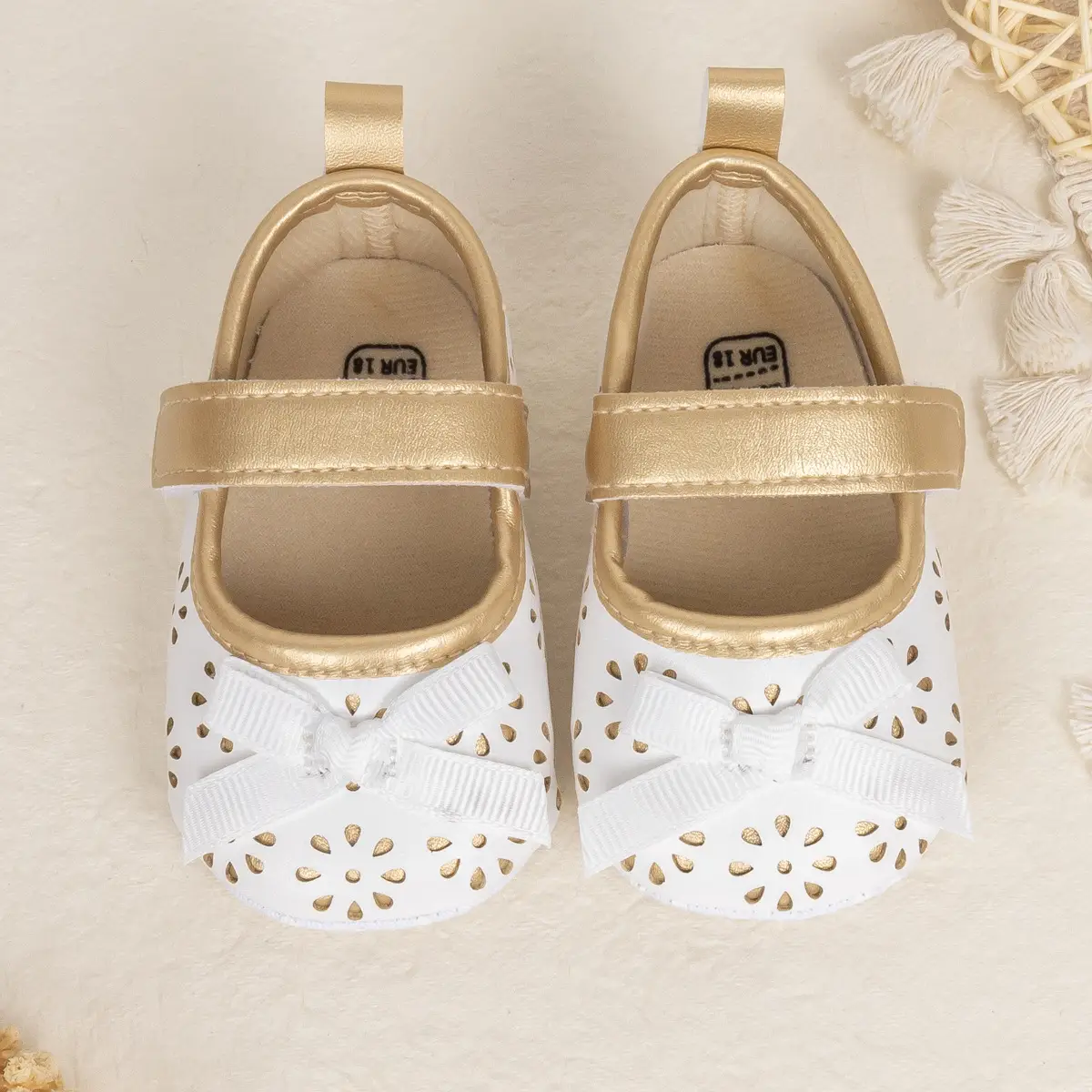 White Cut Out Baby Slippers for Girls — feature 9